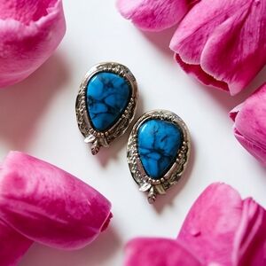 Blue and Silver Women's Earrings